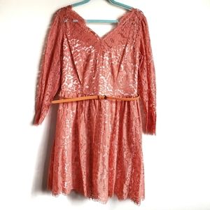 Bar lll Salmon Lace Dress - Retro Style